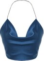 Trendyol Indigo Stone Strap Detailed Satin Bustier