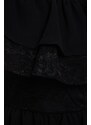 Trendyol Černá Otevřený pas/Skater Lemovaný šifón Elegantní večerní šaty