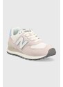 Sneakers boty New Balance WL574QC růžová barva