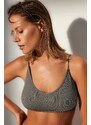 Trendyol Gray Seamless/Seamless Back Detail Knitted Bra