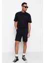 Trendyol Black Men's Regular Mid-Length/Regular Cut Shorts with Relief Print.