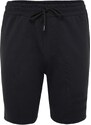 Trendyol Black Men's Regular Mid-Length/Regular Cut Shorts with Relief Print.