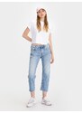 Bílé dámské zkrácené volné tričko Calvin Klein Jeans - Dámské