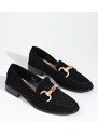 Women's suede loafers Shelvt black