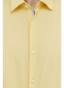 Košile HUGO žlutá barva, slim, s klasickým límcem