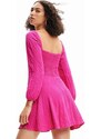 Šaty Desigual růžová barva, mini