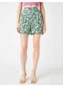 Koton Floral Mini Shorts Pleated