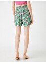 Koton Floral Mini Shorts Pleated