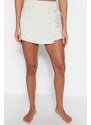 Trendyol Bridal Ecru Woven Tied Linen Blended Shorts Skirt