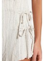 Trendyol Bridal Ecru Woven Tied Linen Blended Shorts Skirt