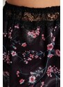 Trendyol Black Satin Floral Lace Detailed Undershirt-Shorts Woven Pajamas Set