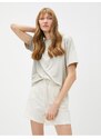 Koton Short Sleeve Pajama Top Crew Neck Modal Blended