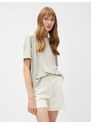 Koton Short Sleeve Pajama Top Crew Neck Modal Blended