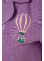 Trendyol Purple Fun Embroidered Shirt-Shorts Weave Pajamas Set