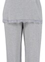 Trendyol Curve Plus Size Pajama Set - Gray - Plain