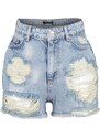 Trendyol Ripped Blue Mini Denim 100% Cotton Shorts & Bermuda