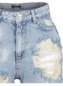 Trendyol Ripped Blue Mini Denim 100% Cotton Shorts & Bermuda