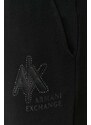 Tepláky Armani Exchange černá barva, hladké