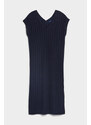 ŠATY GANT LINEN RIB SLEEVELESS V-NECK DRESS modrá XS