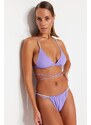 Trendyol Lilac Triangle Accessorized Regular Leg Bikini Set