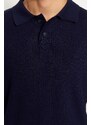 Trendyol Navy Blue Limited Edition Relaxed Short Sleeve Knitwear Polo Neck T-shirt