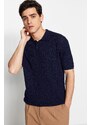 Trendyol Navy Blue Limited Edition Relaxed Short Sleeve Knitwear Polo Neck T-shirt