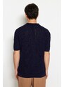 Trendyol Navy Blue Limited Edition Relaxed Short Sleeve Knitwear Polo Neck T-shirt