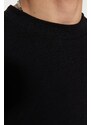 Trendyol Limited Edition Black Oversize 100% Cotton Labeled Textured Basic Thick T-Shirt