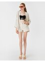 Koton Short Kimono Long Sleeve Linen Blend