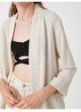 Koton Short Kimono Long Sleeve Linen Blend