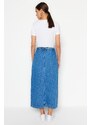 Trendyol Indigo Double Pocket Denim Jeans Skirt