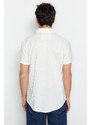 Trendyol White Regular Fit Wide Collar Summer Shirt