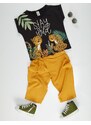 Denokids Stay Leo Girl's T-shirt Capri Pants Set