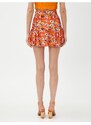 Koton Floral Mini Skirt with Flounces