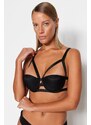 Trendyol Black Micro Rubber Detailed Push Up Knitted Bra