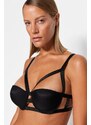 Trendyol Black Micro Rubber Detailed Push Up Knitted Bra