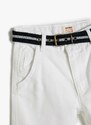 Koton Normal Waist Normal White Boy Shorts 3skb40015tw