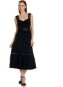 Weekend Summer - černé letní šaty na ramínka Vive Maria