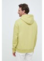 Bavlněná mikina Calvin Klein pánská, žlutá barva, s kapucí, hladká