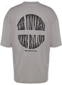 Trendyol Gray Oversize Fluffy Text Printed 100% Cotton T-Shirt