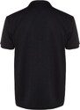 Trendyol Black Regular/Regular Fit Short Sleeve Label Appliqué Polo Neck T-shirt