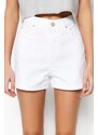 Trendyol White Denim Shorts
