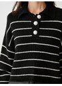Koton Rachel Araz X - Polo Neck Top-Button Oversized Svetr