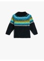 Koton Sweater Knit High Neck Long Sleeve Ethnic Patterned