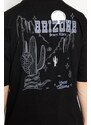Trendyol Beige Oversize/Wide-Fit Tropical Arizona City Printed 100% Cotton T-Shirt
