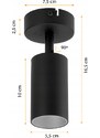 BERGE LED stropní svítidlo VIKI SILVER - 1xGU10 - černé