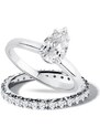 Set svatebních prstenů s diamanty v bílém zlatě KLENOTA S0870752
