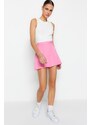 Trendyol Pink Rib Detail Woven Shorts