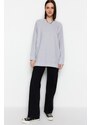 Trendyol Gray Woven Pieced Knitted Tunic