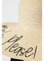 Trendyol Beige Women's Slogan Detailed Straw Flare Hat